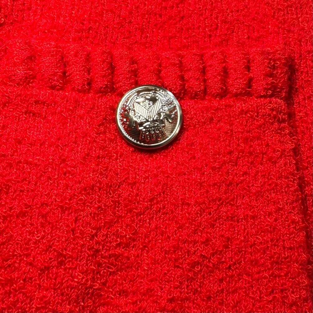 Rachel Zoe Red/Orange Cardigan with Silver Buttons - Picture 6 of 11